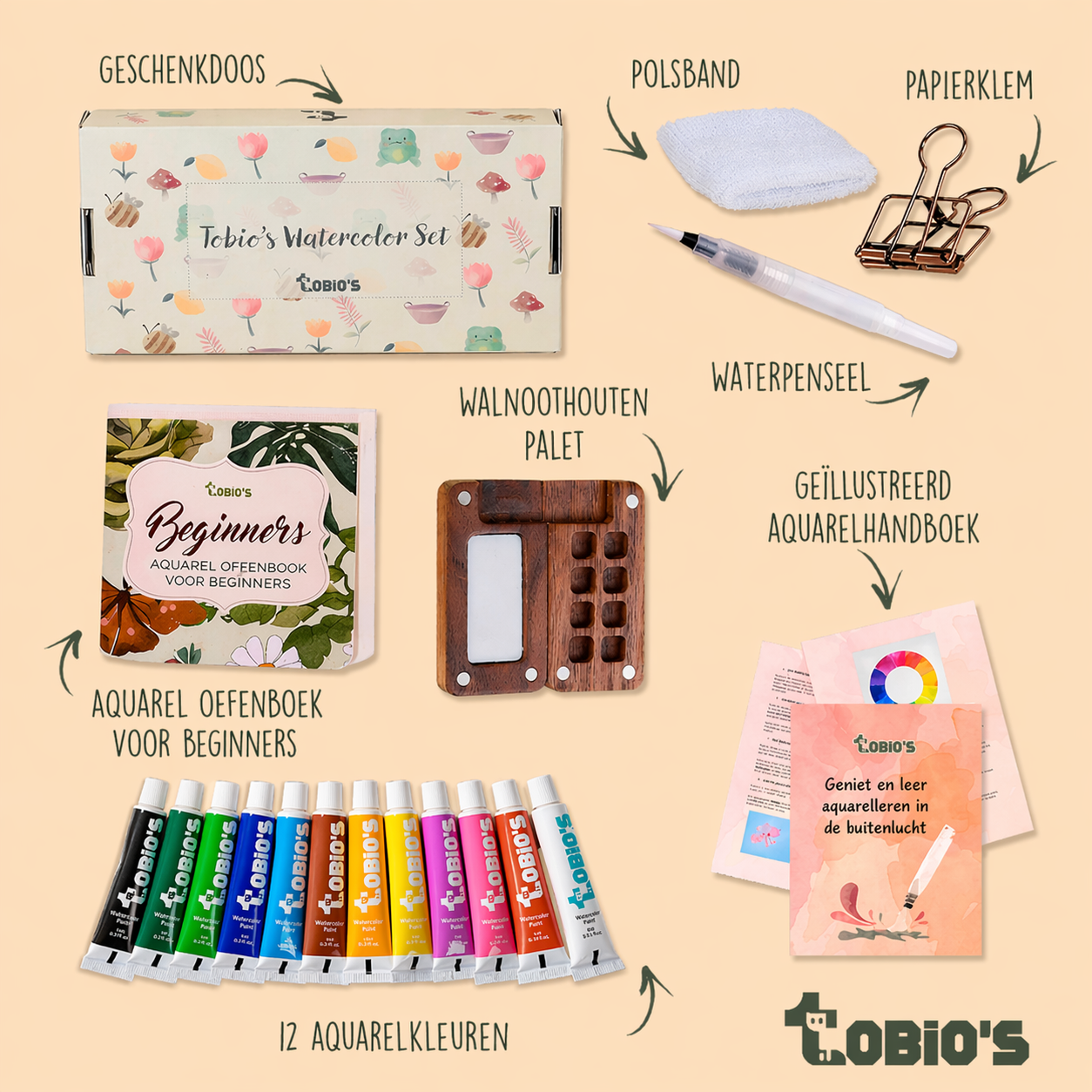 Tobios™ Mini Aquarelset